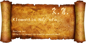 Klementis Násfa névjegykártya